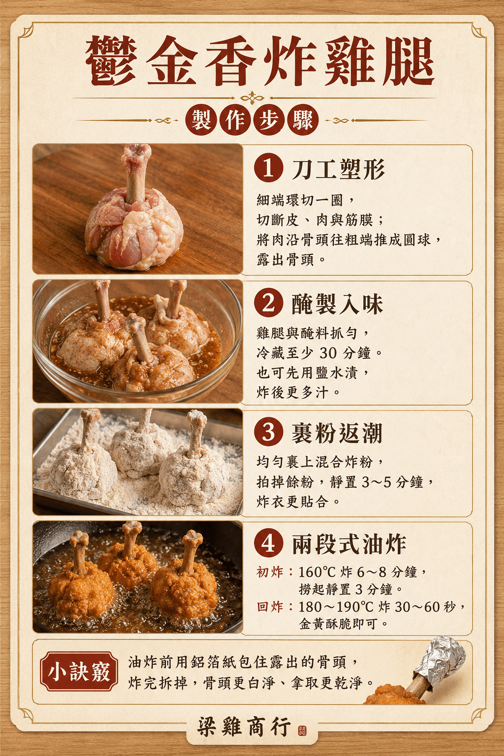 鬱金香炸雞腿製作步驟圖