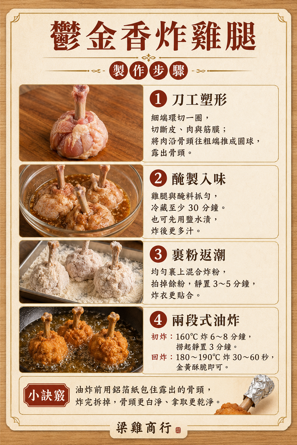鬱金香炸雞腿製作步驟圖